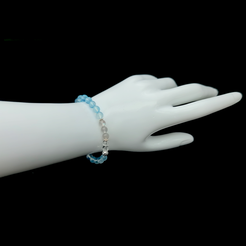 Tide of Clarity bracelet worn on wrist ¨C handcrafted Feng Shui jewelry for Inner Balance.