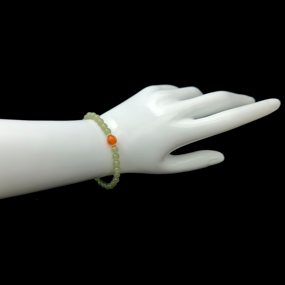 Radiance Within bracelet worn on wrist ¨C handcrafted Feng Shui jewelry for Self-Worth & Confidence.