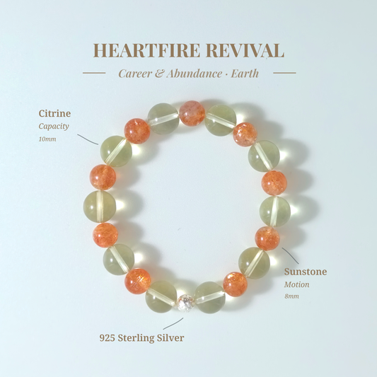 Heartfire Revival bracelet with Citrine and Golden Sunstone for restoring warmth and life energy
