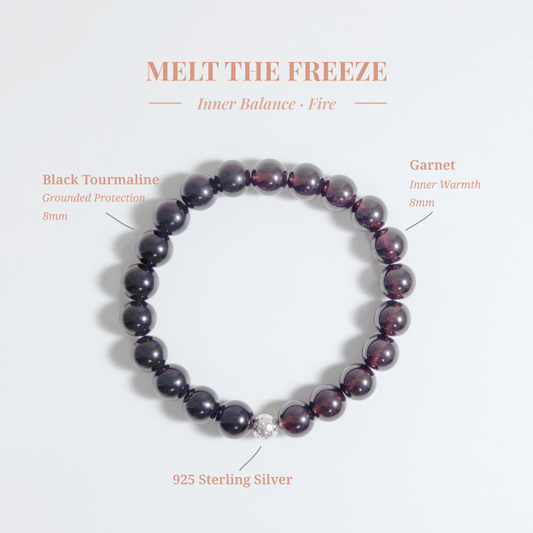 Garnet and Black Tourmaline “Warmth Returns” bracelet for melting emotional freeze, grounding fear, and rebuilding inner vitality – JING Balance