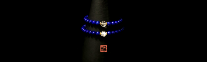 Wearable Feng Shui crystal bracelet with Lapis Lazuli and clear quartz for Career and Abundance- JING Balance