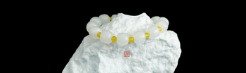Wearable Feng Shui crystal bracelet with  White Agate  for Self-worth and Confidence- JING Balance