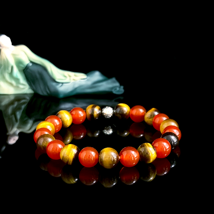 Red Agate and Tiger’s Eye crystal bracelet for starting action, building momentum, and staying consistent