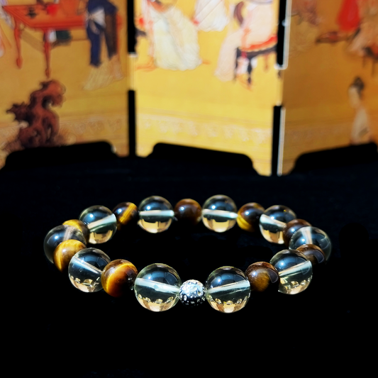 Citrine and Tiger’s Eye crystal bracelet for letting go of the past, emotional healing, and inner strength – JING Balance