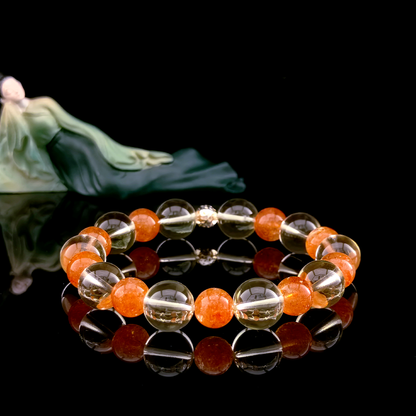 Citrine and Sunstone crystal bracelet for warmth, vitality, and emotional awakening