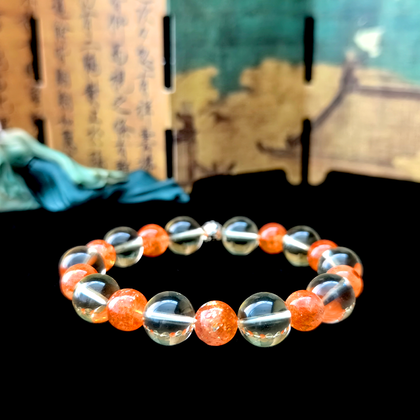 Citrine and Sunstone crystal bracelet for warmth, vitality, and emotional awakening