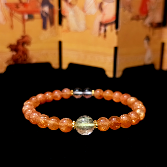 Radiant Ascend bracelet in a minimalist scene ¨C Fire element crystal for Career & Abundance.