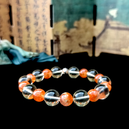 Citrine and Sunstone crystal bracelet for warmth, vitality, and emotional awakening