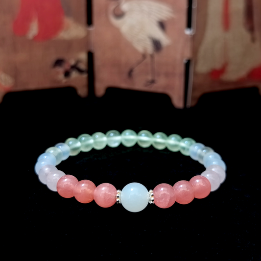 Tranquil Flame bracelet in a minimalist scene ¨C Fire element crystal for Sleep & Recovery.