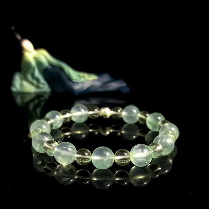 Prehnite and Citrine crystal bracelet for control-driven stress, calming frustration, easing irritability, and restoring emotional flexibility – JING Balance