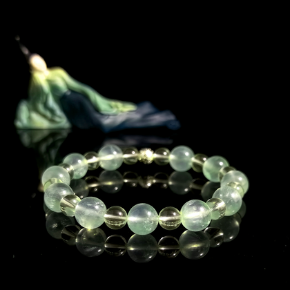 Prehnite and Citrine crystal bracelet for control-driven stress, calming frustration, easing irritability, and restoring emotional flexibility – JING Balance