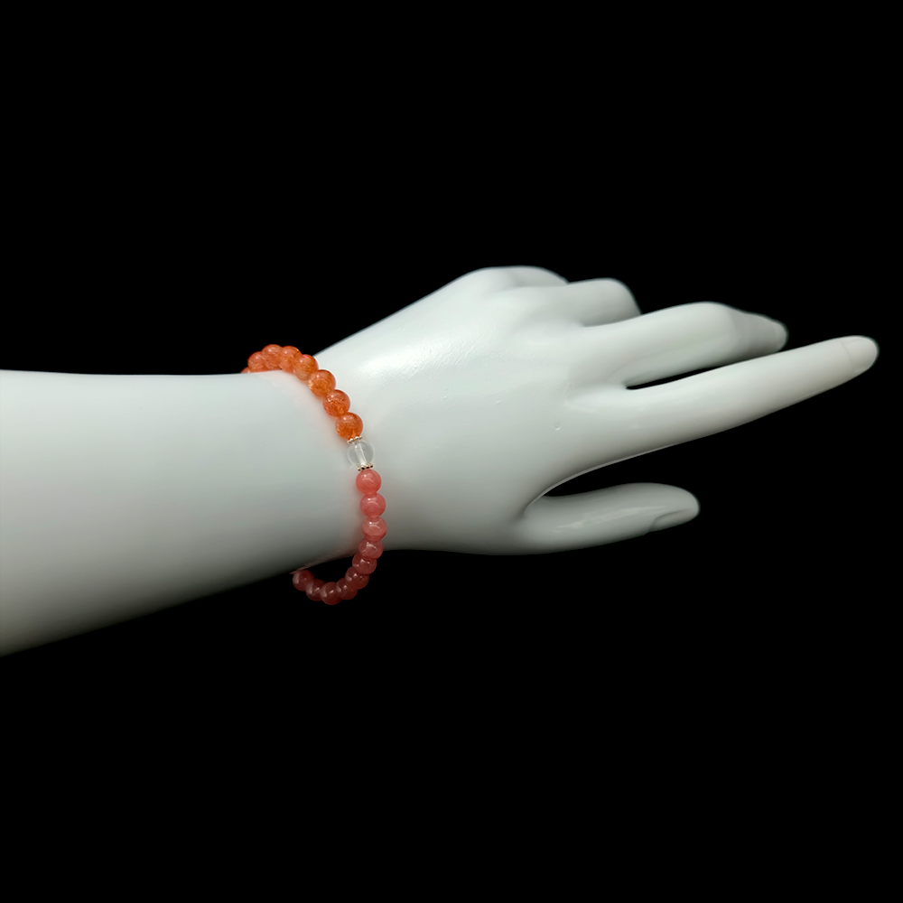 Radiant Calm bracelet worn on wrist ¨C handcrafted Feng Shui jewelry for Inner Balance.