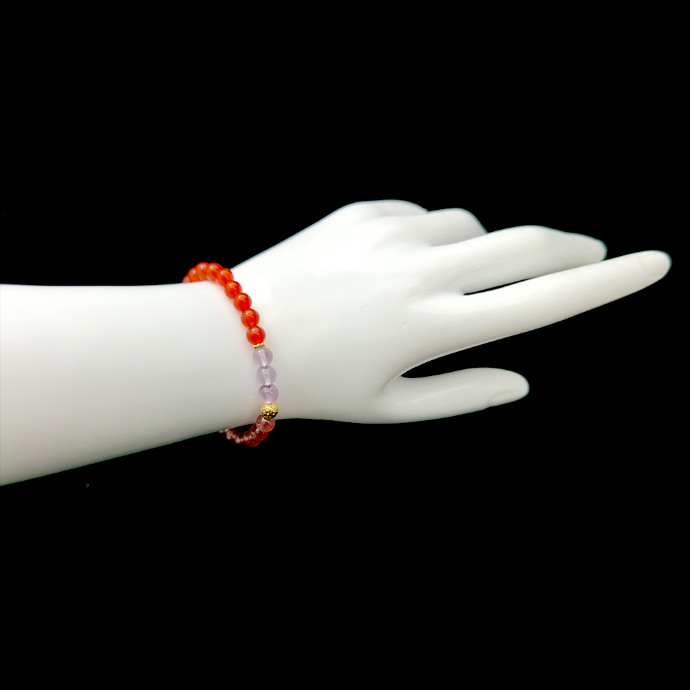 Flameheart Reflection bracelet worn on wrist ¨C handcrafted Feng Shui jewelry for Self-Worth & Confidence.