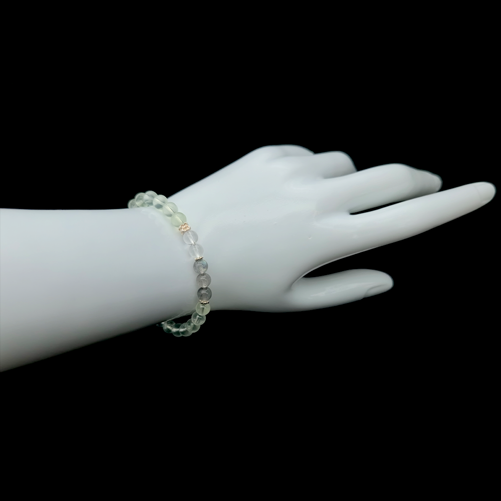 Serene Grove Within bracelet worn on wrist ¨C handcrafted Feng Shui jewelry for Inner Balance.