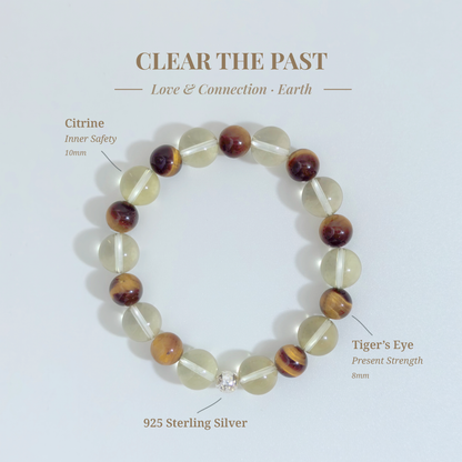 Clear the Past bracelet with Citrine and Tiger’s Eye for healing past trauma, closure, and emotional release – JING Balance