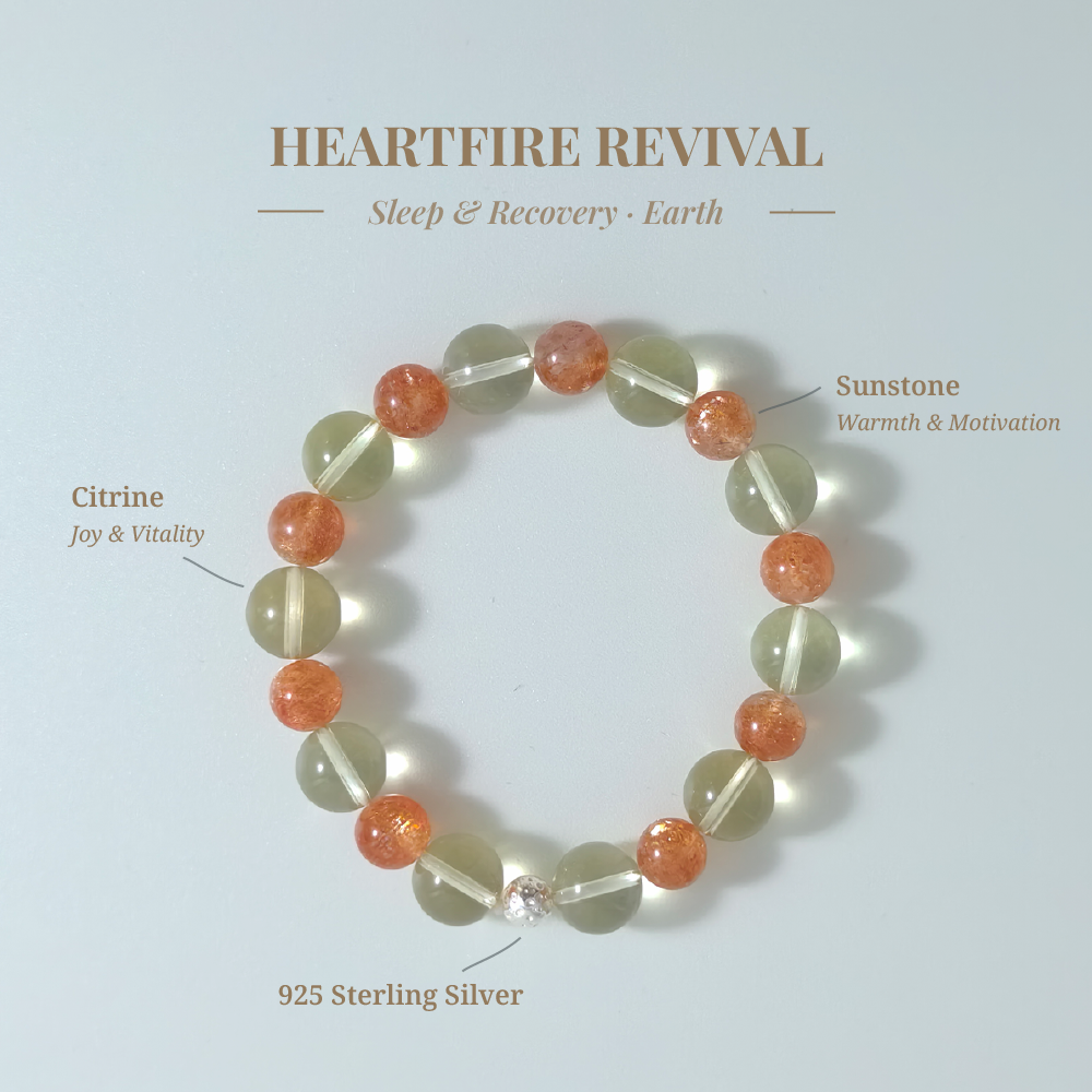 Heartfire Revival bracelet with Citrine and Golden Sunstone for restoring warmth and life energy