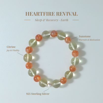 Heartfire Revival bracelet with Citrine and Golden Sunstone for restoring warmth and life energy