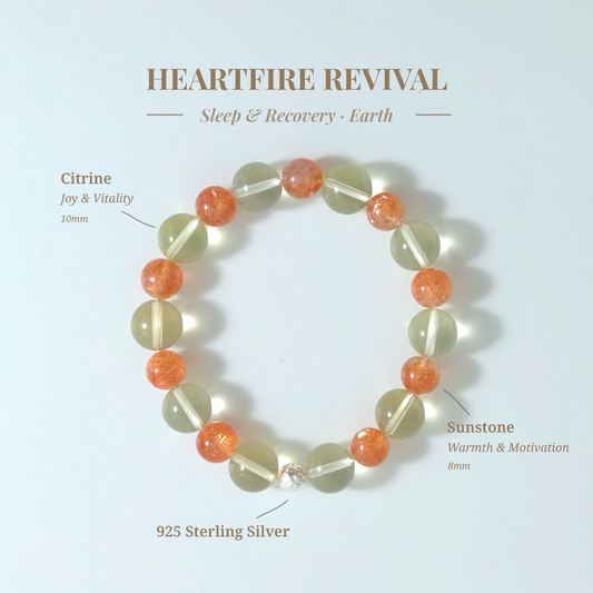 Heartfire Revival bracelet with Citrine and Golden Sunstone for restoring warmth and life energy