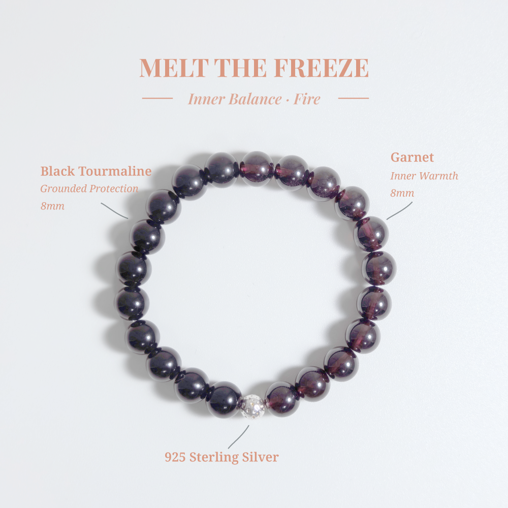 Garnet and Black Tourmaline “Warmth Returns” bracelet for melting emotional freeze, grounding fear, and rebuilding inner vitality – JING Balance