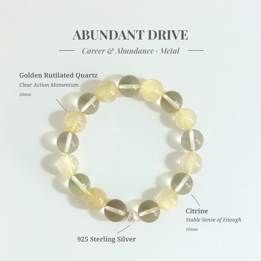 Citrine and Golden Rutilated Quartz “Abundant Drive” bracelet for transforming comparison pressure into focused motivation, steady ambition, and visible momentum – JING Balance