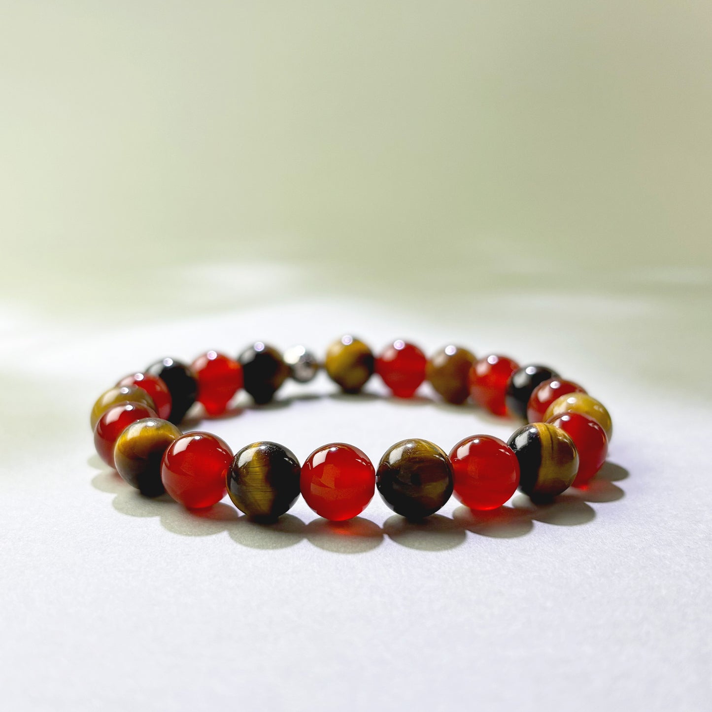 Red Agate and Tiger’s Eye crystal bracelet for procrastination and hard to start important tasks