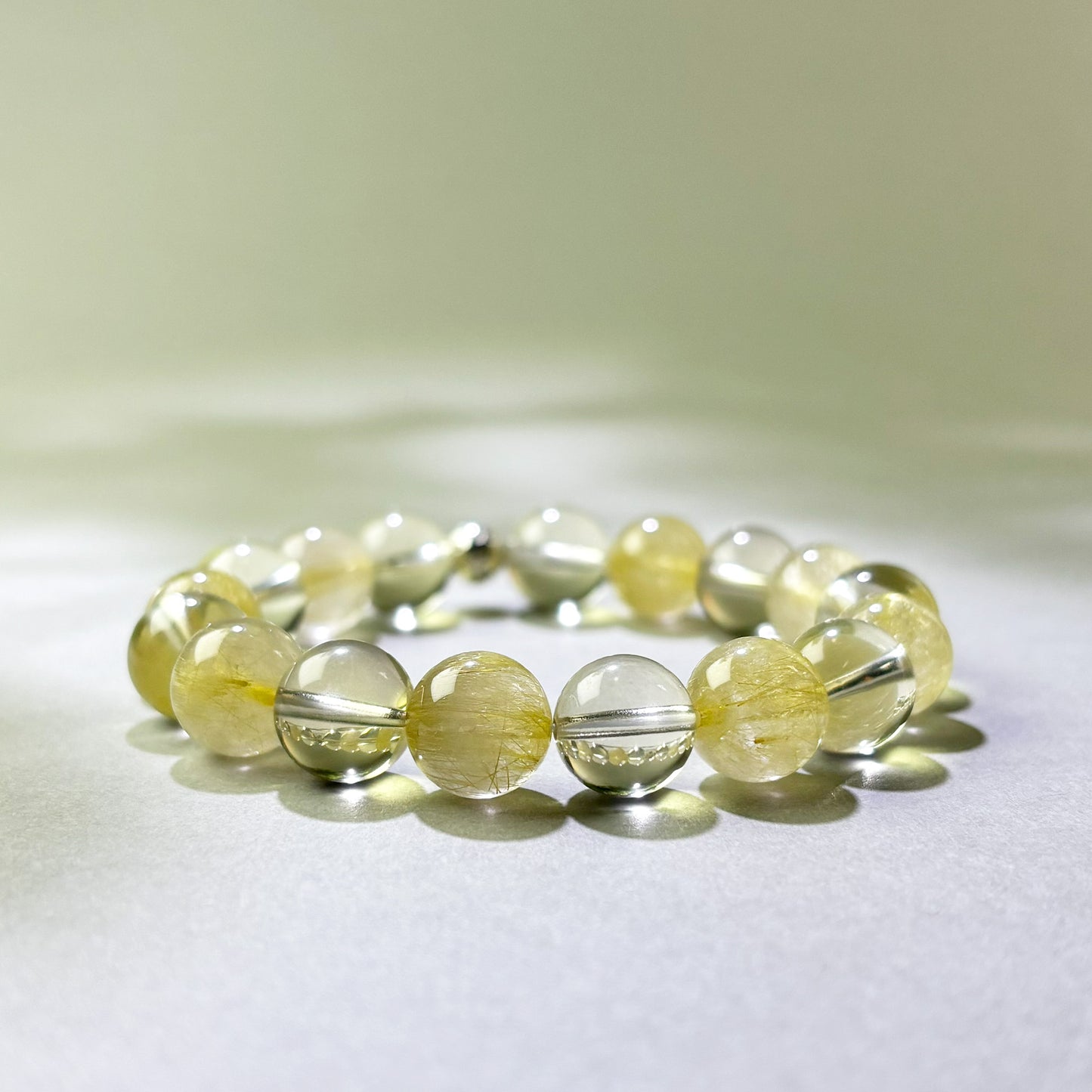Golden Rutilated Quartz and Citrine crystal bracelet for nothing feels like it counts