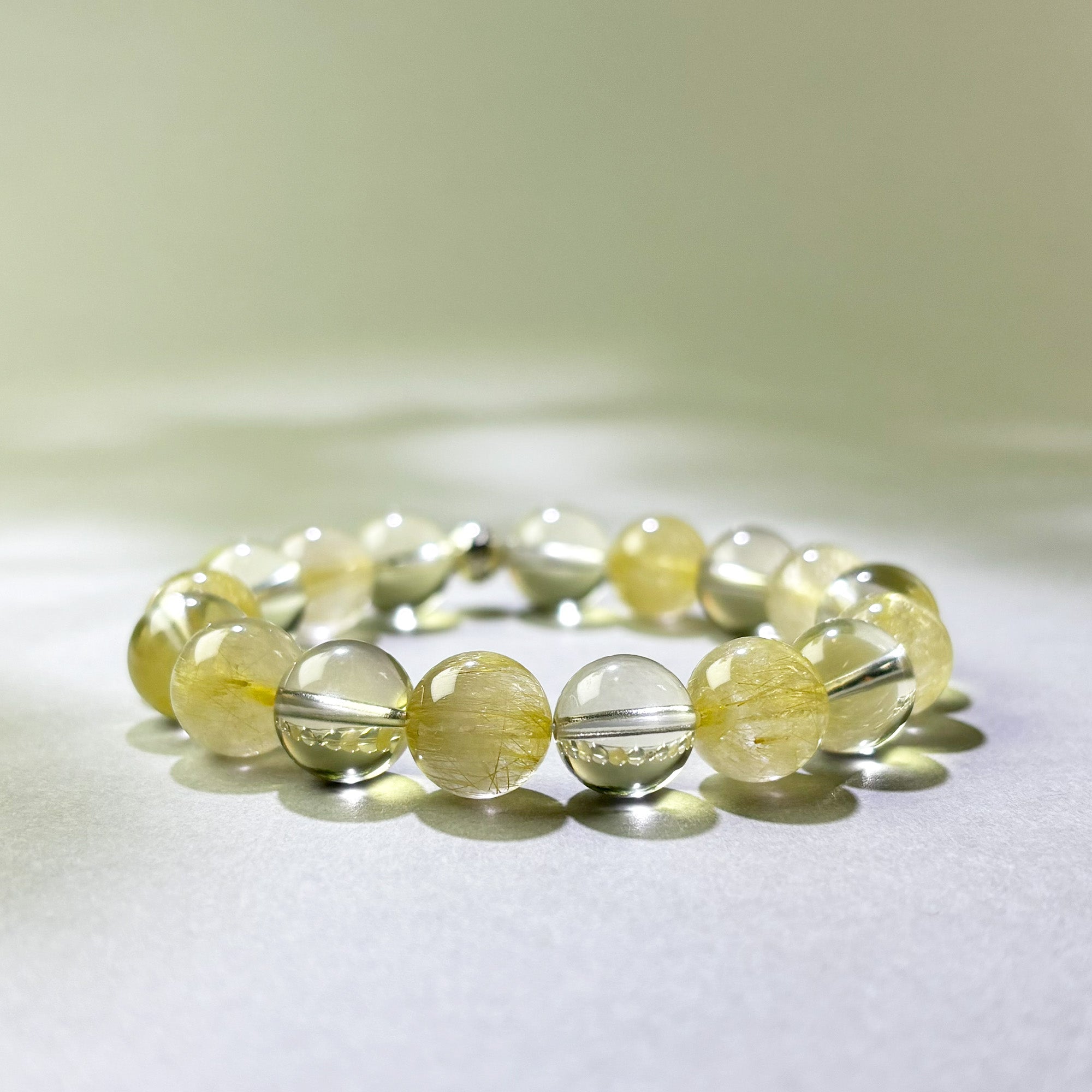 Golden Rutilated Quartz and Citrine crystal bracelet for nothing feels like it counts