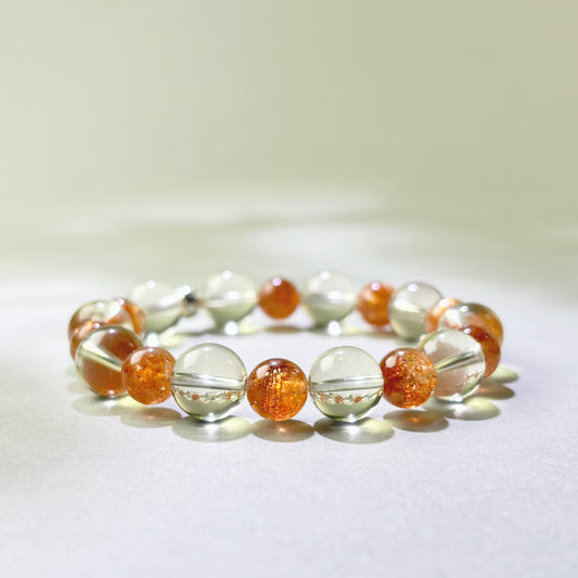 Citrine and Golden Sunstone crystal bracelet for procrastination and over-preparation