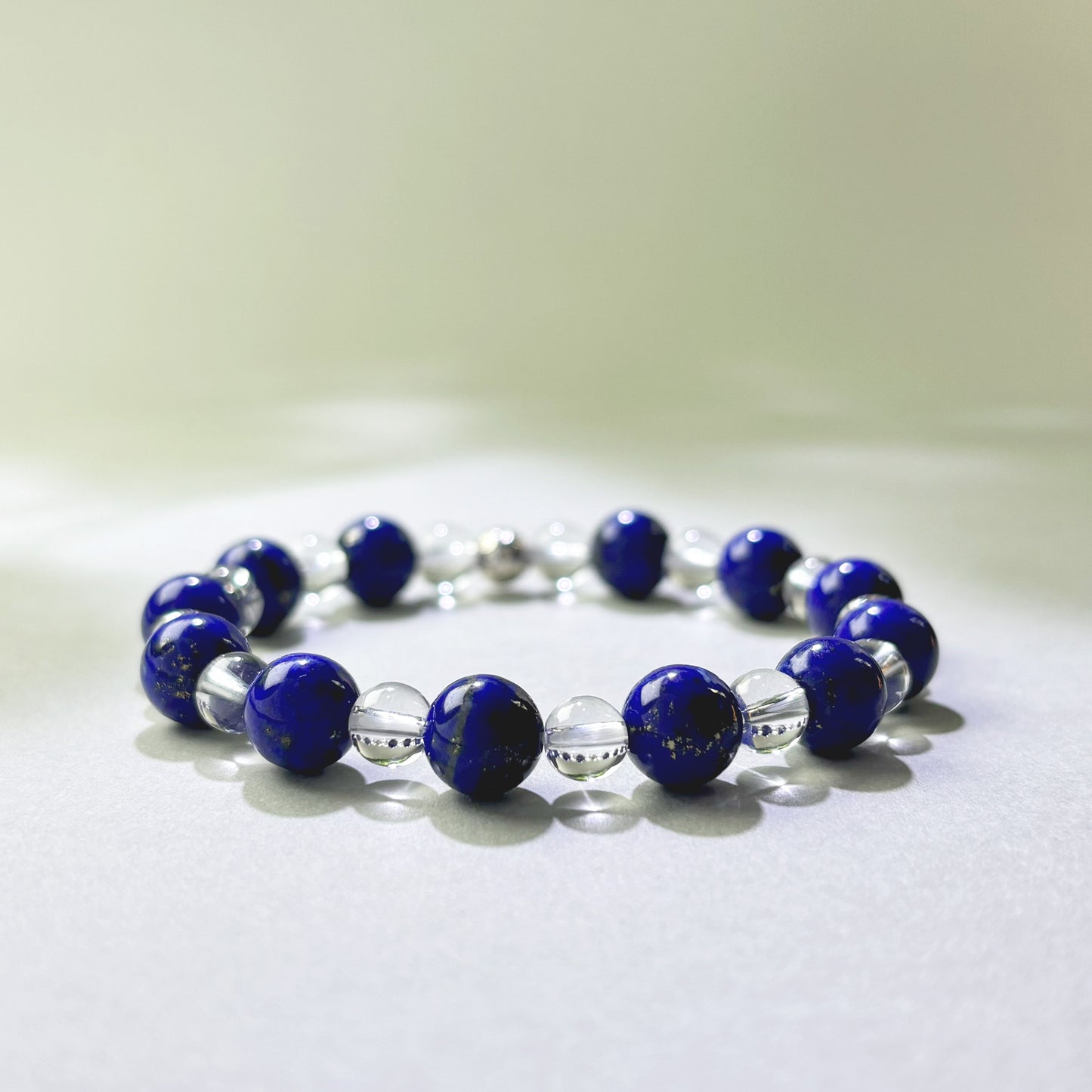 Lapis Lazuli and Clear Quartz crystal bracelet for clear thinking and decision making