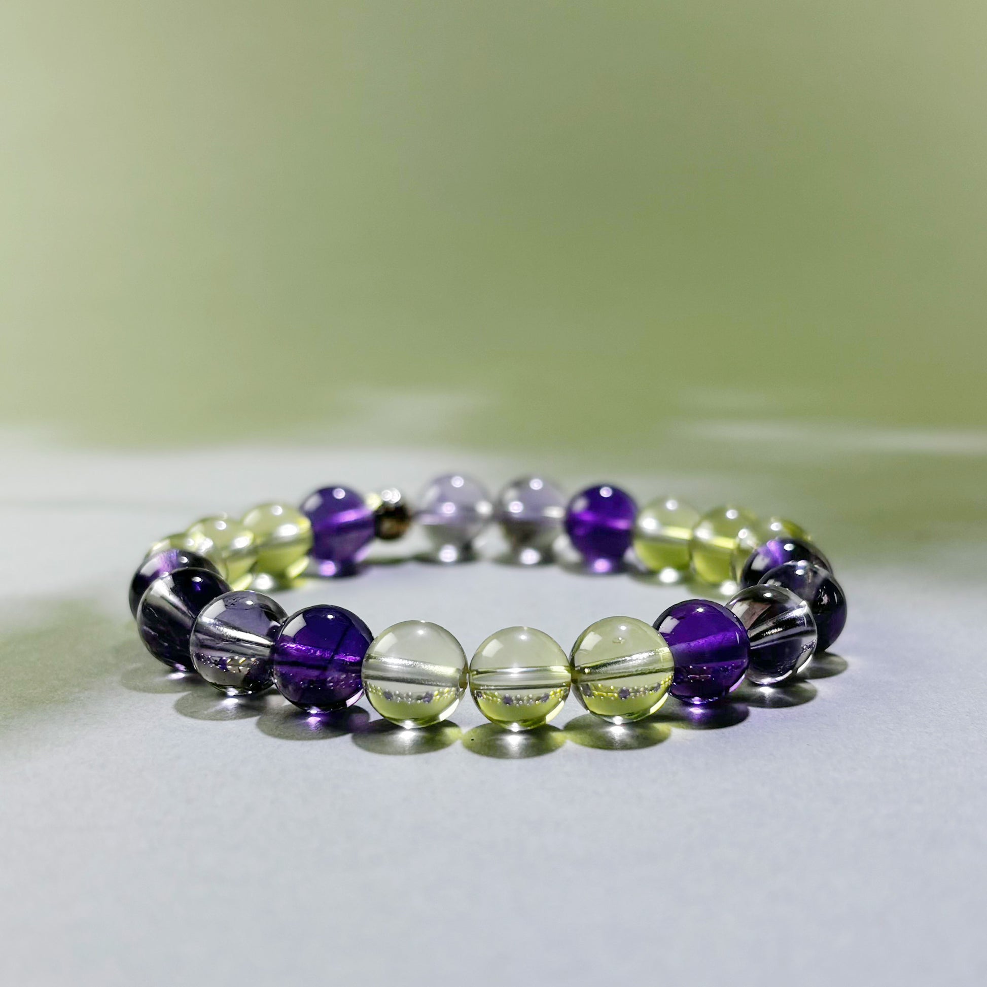 Amethyst and Citrine crystal bracelet for second-guessing decisions and fear of choosing wrong