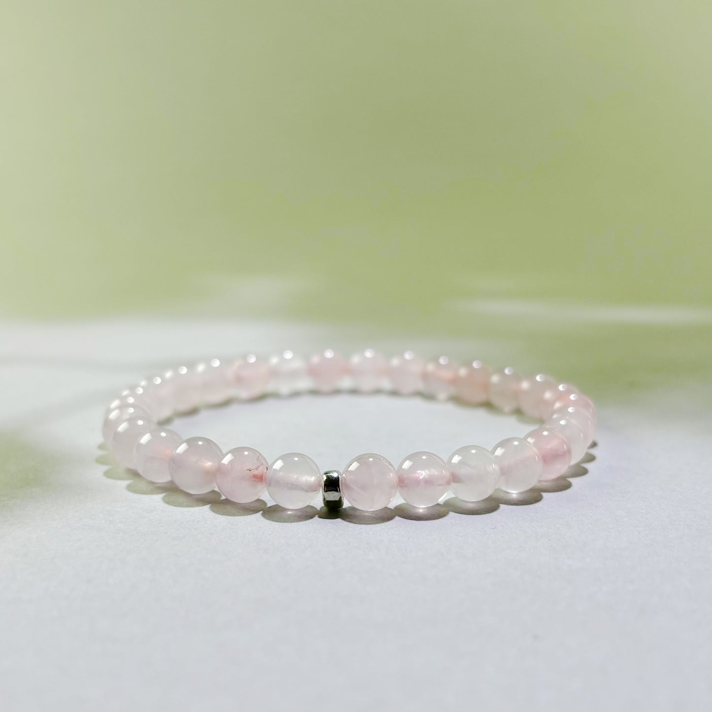 Rose Quartz crystal bracelet for love, self-love, and emotional openness