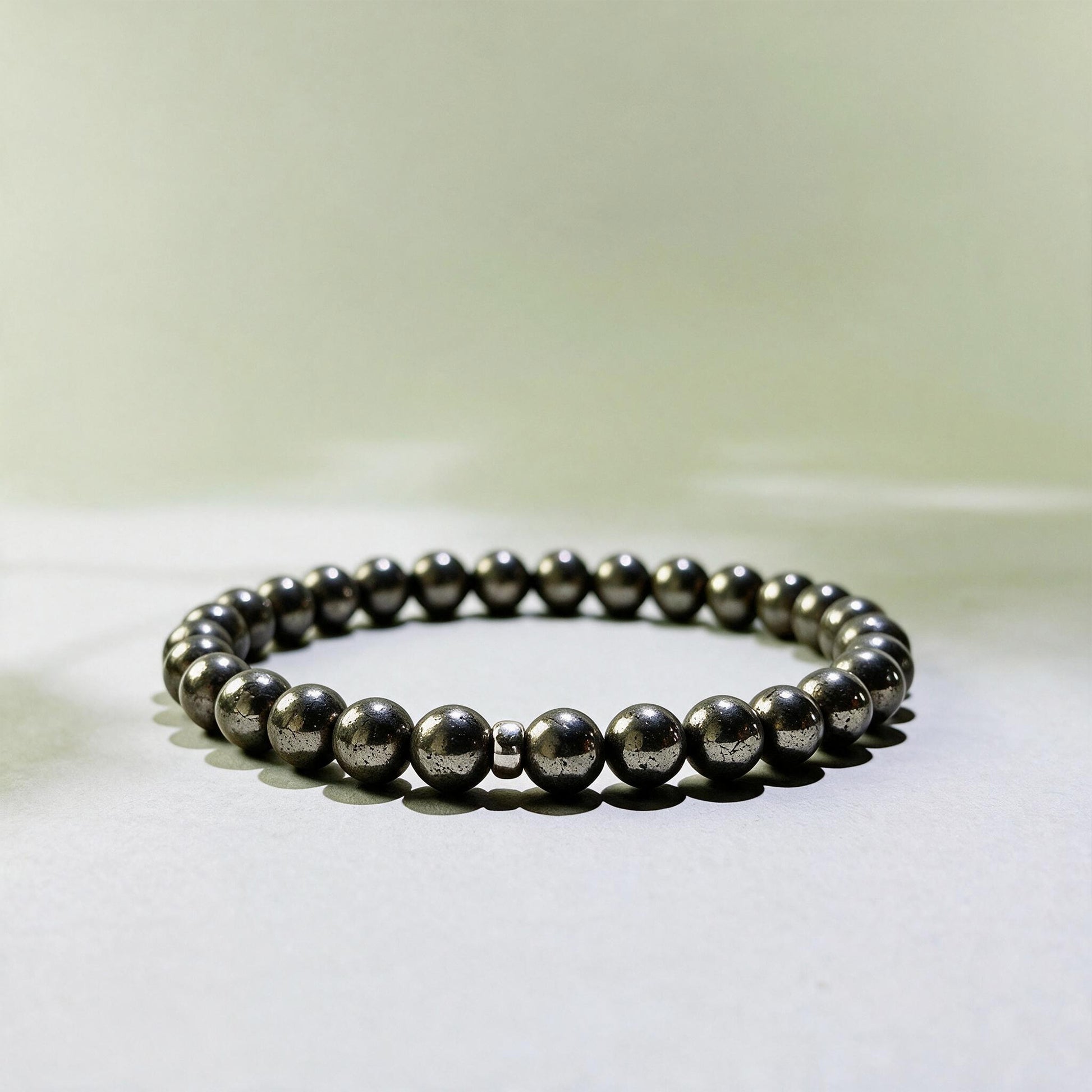 Pyrite crystal bracelet for money confidence, opportunities, and practical action