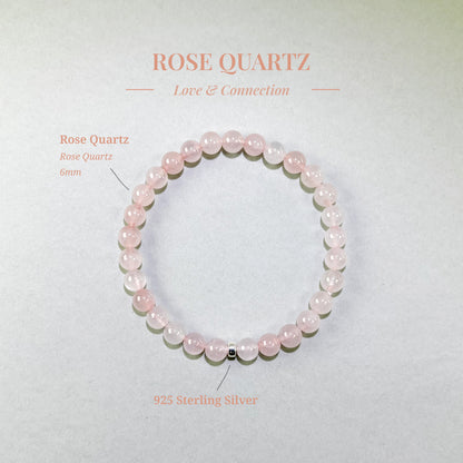 Rose Quartz Bracelet for emotional openness, self-love, and deeper connection