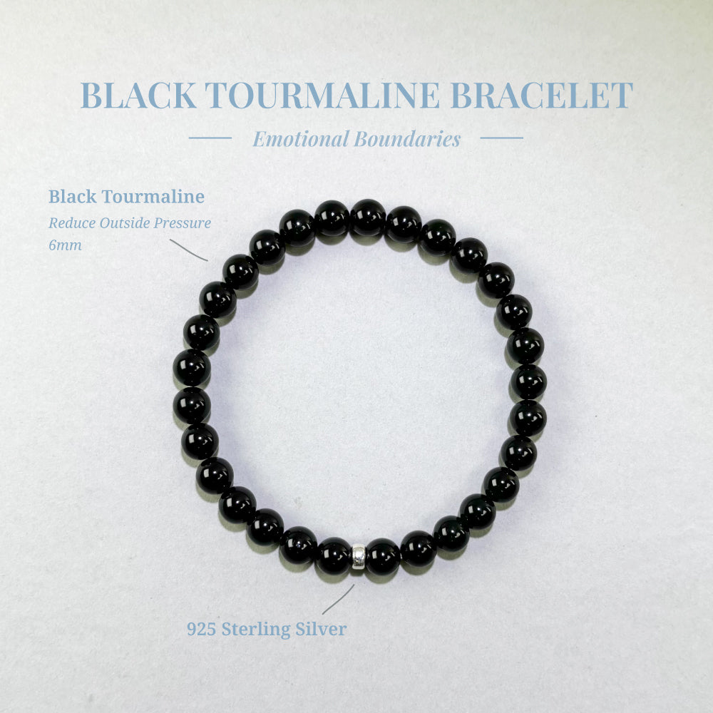 Black Tourmaline Bracelet for stressful environments, emotional absorption, and daily energy protection
