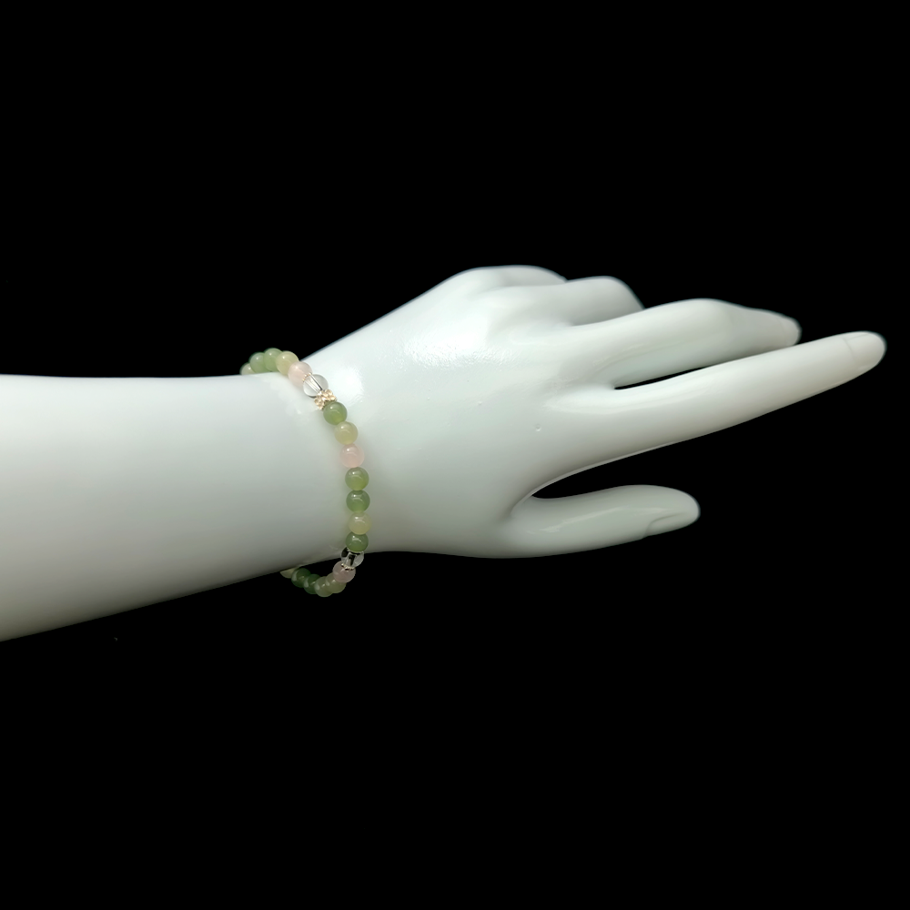 Blooming Grace bracelet worn on wrist ¨C handcrafted Feng Shui jewelry for Love & Connection.